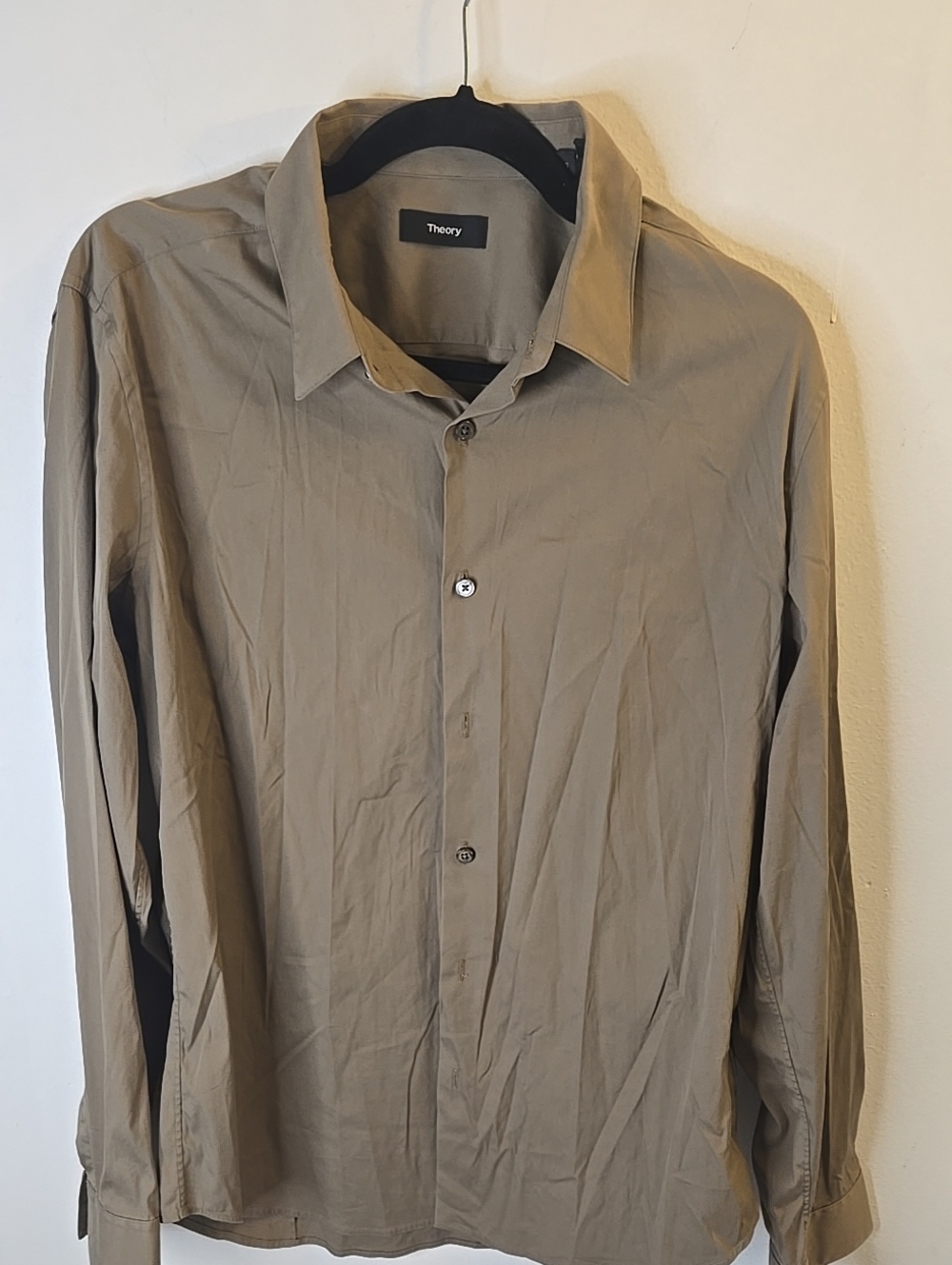 Theory Mens Tan Button-Up Shirt Jacket